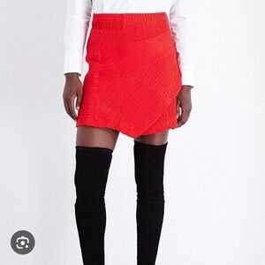 Maje Jario Textured Miniskirt in Red, Size EU36